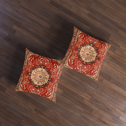 Tufted Floor Pillow Oriental-Inspired Polyester & Stitching Double-Sided Print