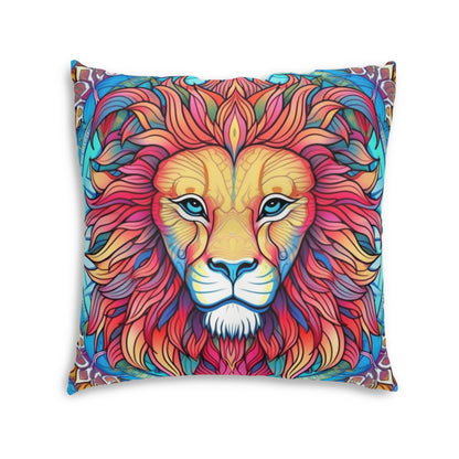 Astrological Leo - Cosmic Zodiac Constellation, Lion Symbol Art - Tufted Floor Pillow, Square