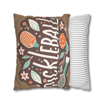 Pickleball Boho Graphic - Sport Gift - Spun Polyester Square Pillow Case