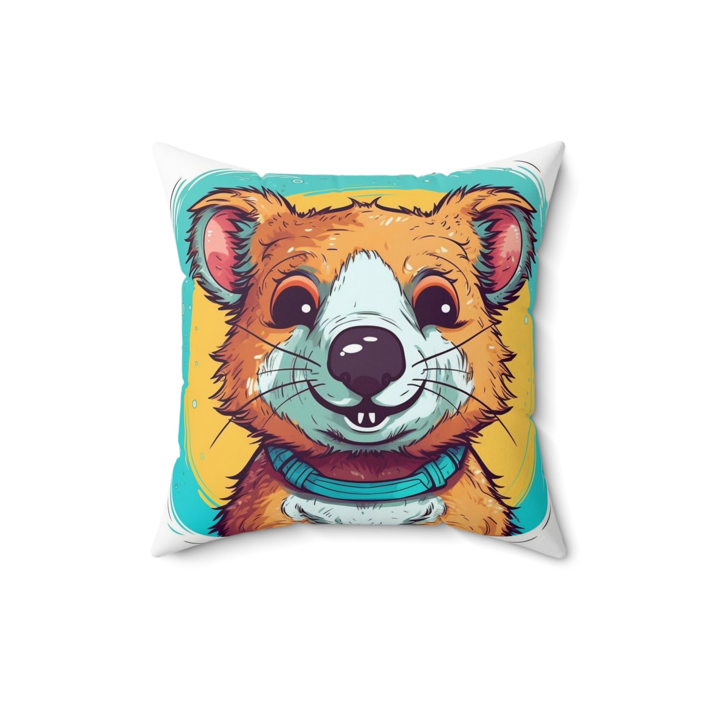 Quokka Cute Furry Fluffy Animal Graphic Spun Polyester Square Pillow