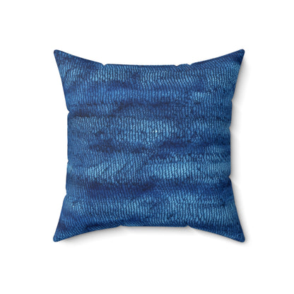 Blue Spectrum: Denim-Inspired Fabric Light to Dark - Spun Polyester Square Pillow