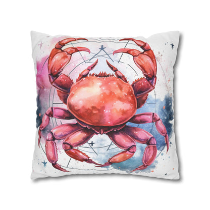 Cancer Star Sign - Elegant Zodiac Astrology Spun Polyester Square Pillow Case