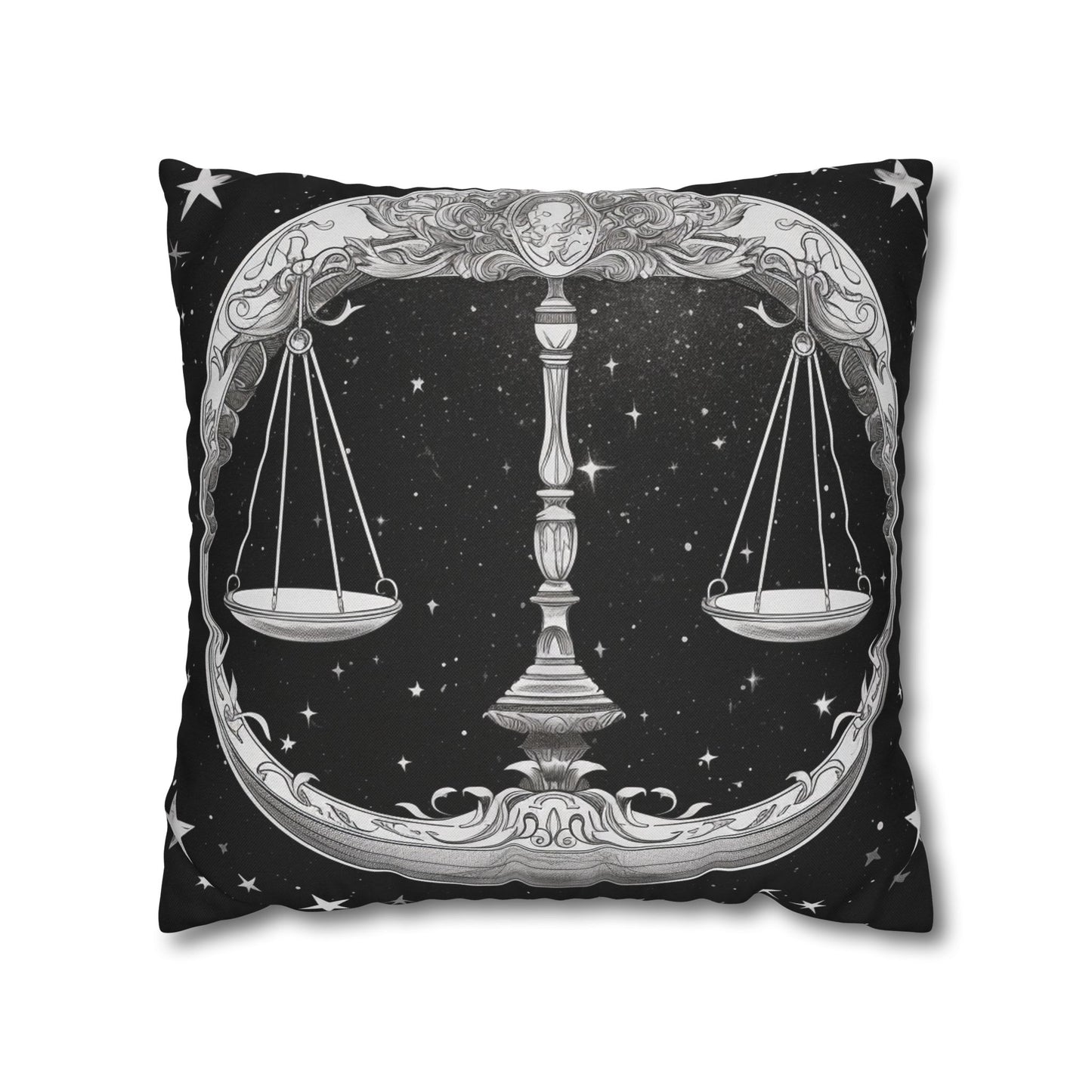 Libra Zodiac Sign Polyester Square Pillow Case, Double Sided Print