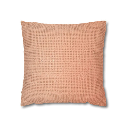 Soft Pink-Orange Peach: Denim-Inspired, Lush Fabric - Spun Polyester Square Pillow Case