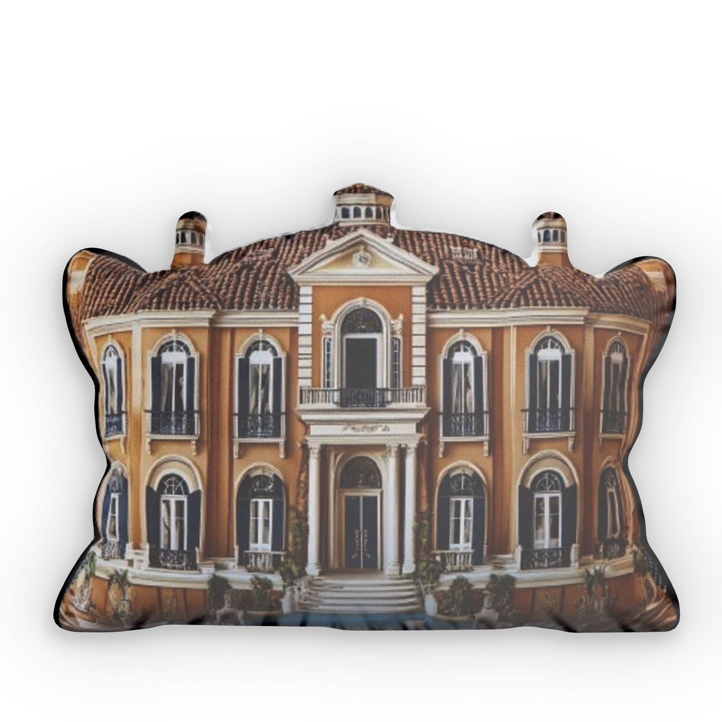 California Hills Mansion House Plush Shaped Pillow