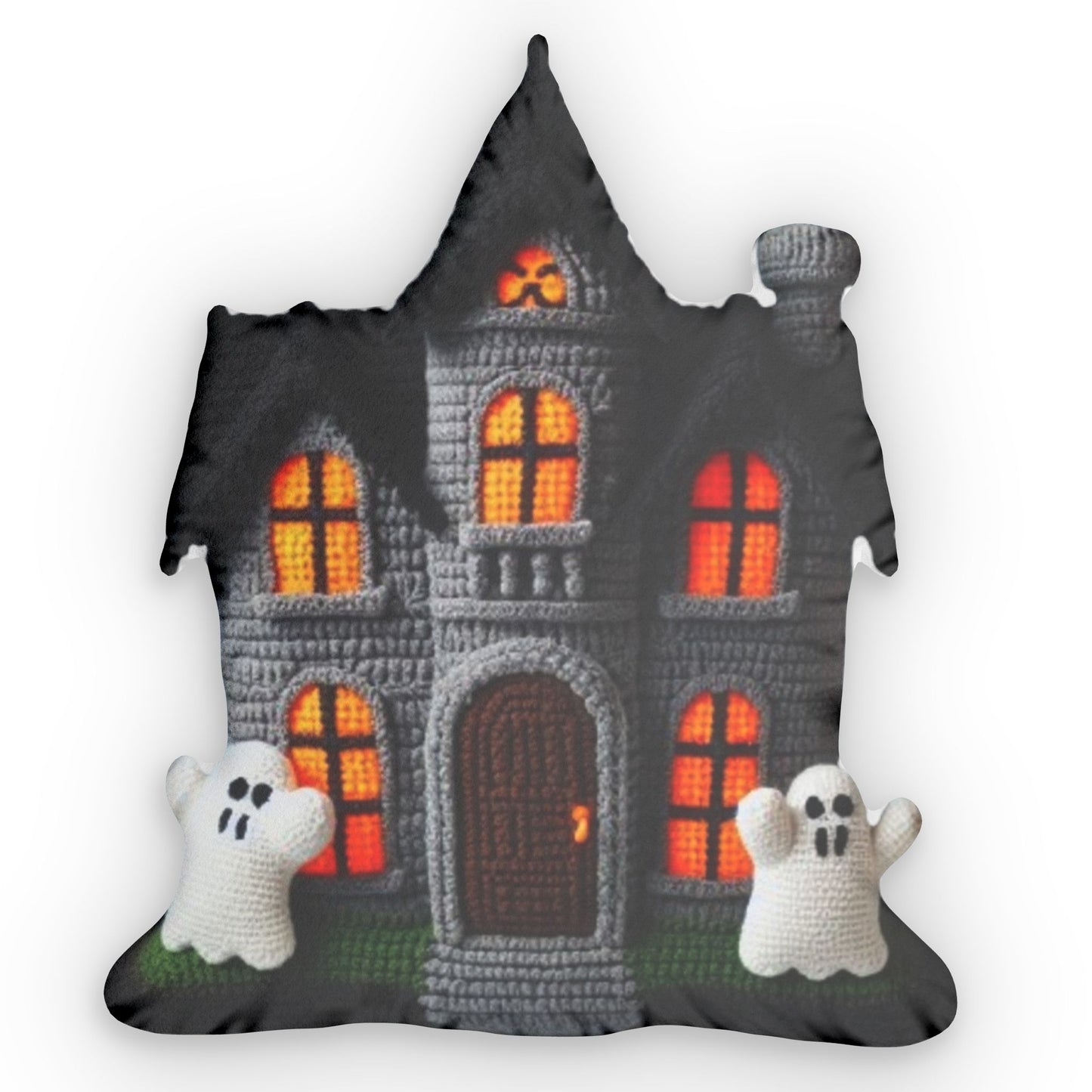 Haunted House Crochet Plush Shaped Pillow