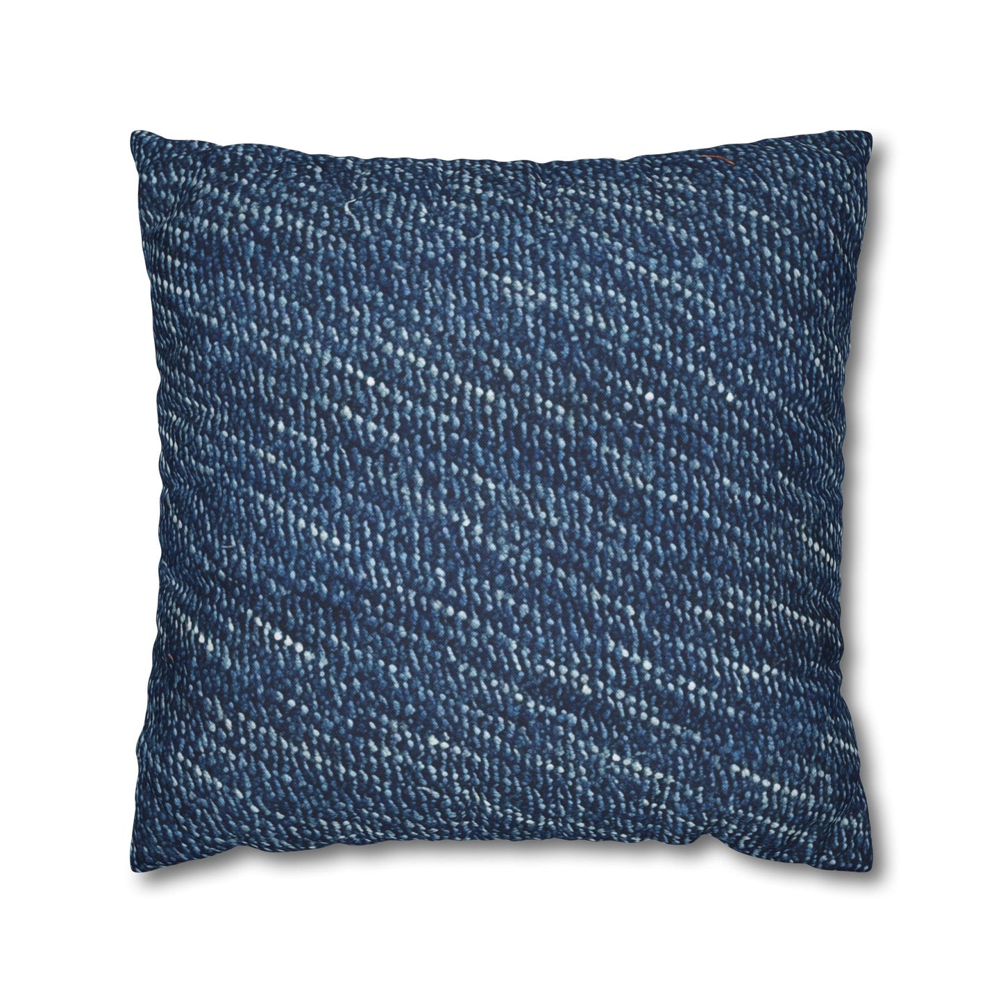 Denim-Inspired Design - Distinct Textured Fabric Pattern - Spun Polyester Square Pillow Case