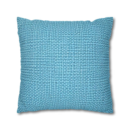 Bright Aqua Teal: Denim-Inspired Refreshing Blue Summer Fabric - Spun Polyester Square Pillow Case