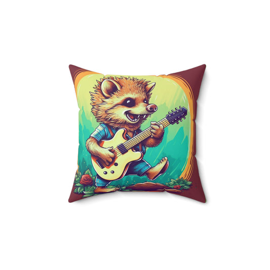 Hedgehog Stylish Culture Band Music Graphic Spun Polyester Square Pillow