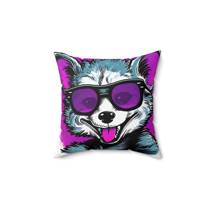 Cheerful Possum Animated Graphic Spun Polyester Square Pillow