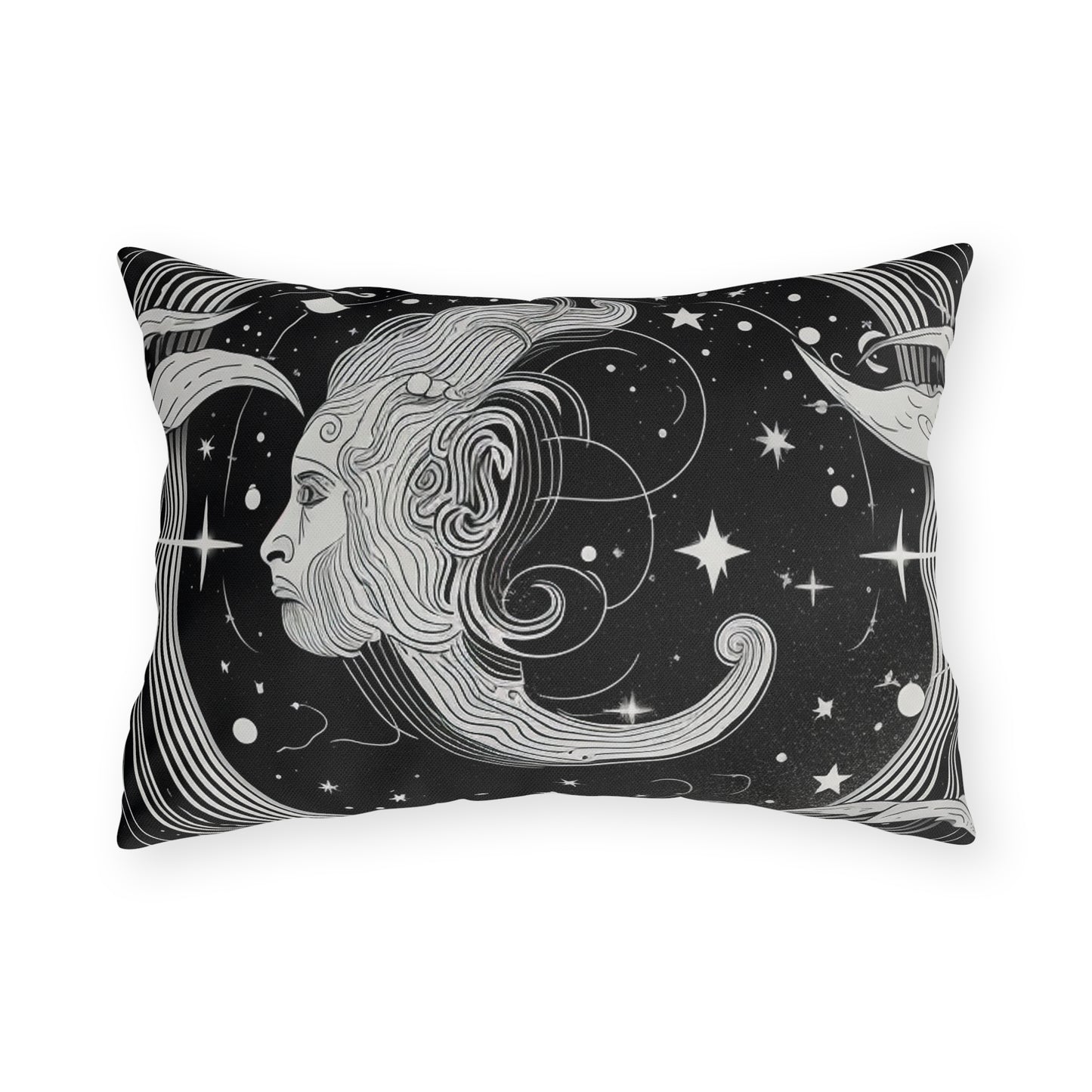 Aquarius Zodiac UV-Resistant Outdoor Pillow, Water-Resistant, Spun Polyester