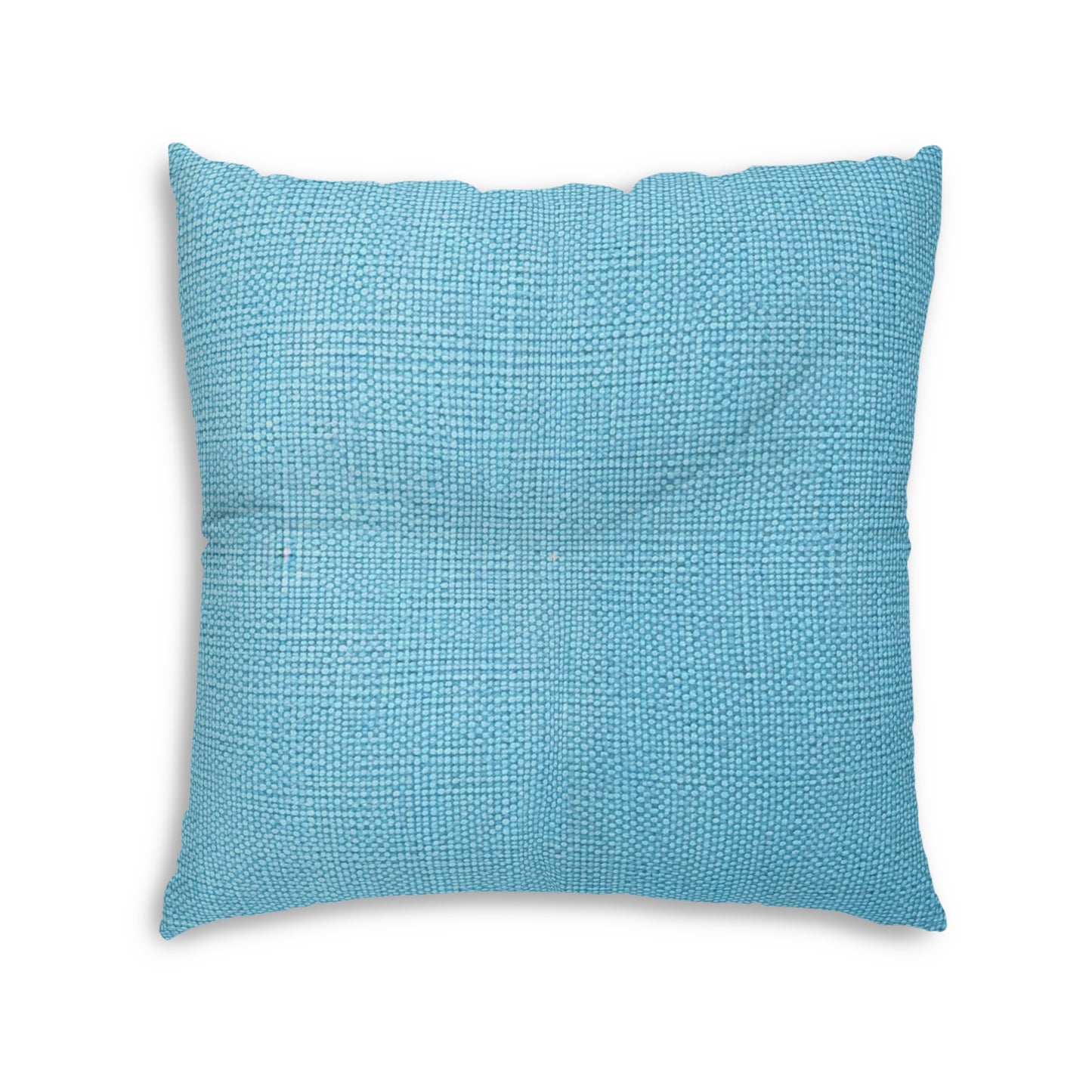 Bright Aqua Teal: Denim-Inspired Refreshing Blue Summer Fabric - Tufted Floor Pillow, Square