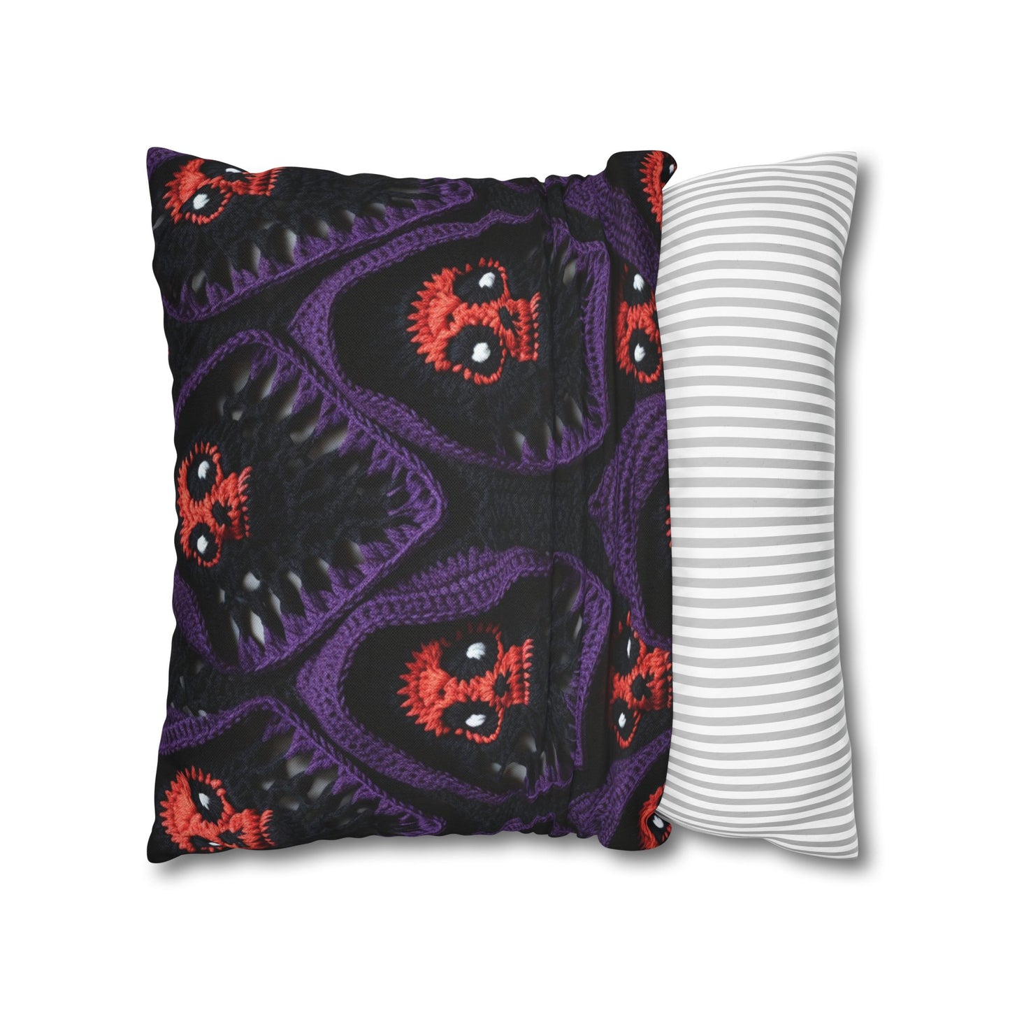 Grim Reaper Crochet Halloween Fright Scare Ghoul Fantasy Horror - Spun Polyester Square Pillow Case