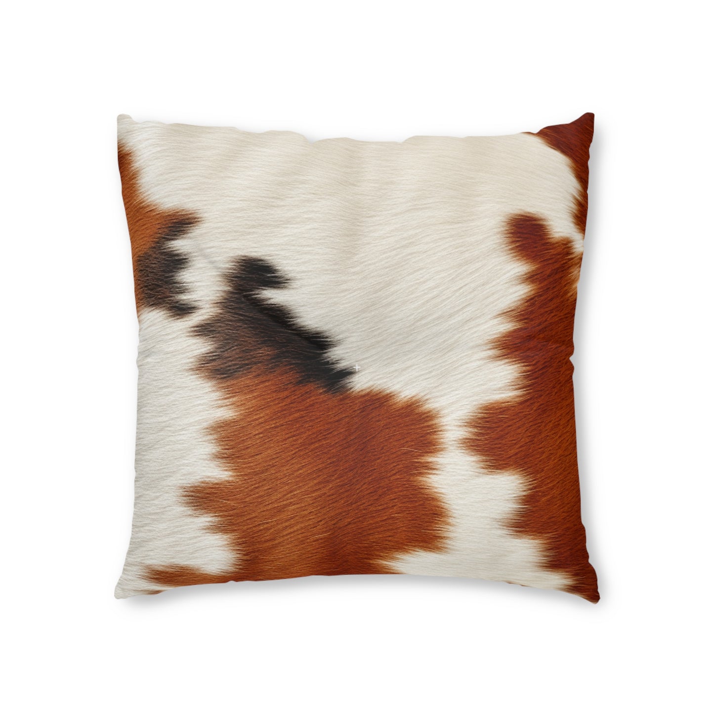 Hair Cowhide Leather Natural Design Tough Durable Rugged Style - Tufted Floor Pillow, Square