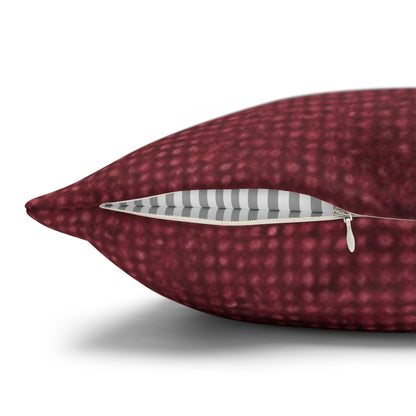 Seamless Texture - Maroon/Burgundy Denim-Inspired Fabric - Spun Polyester Square Pillow Case