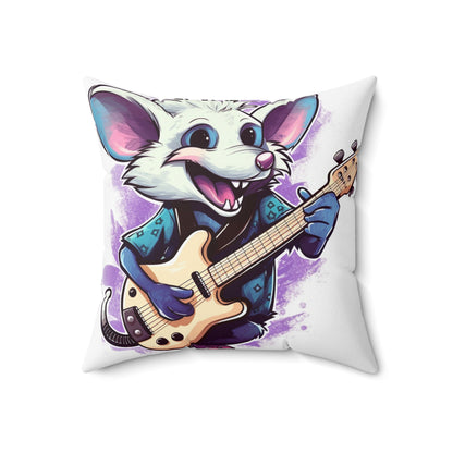 Musical Musician Opossum Anime Guitarist Spun Polyester Square Pillow