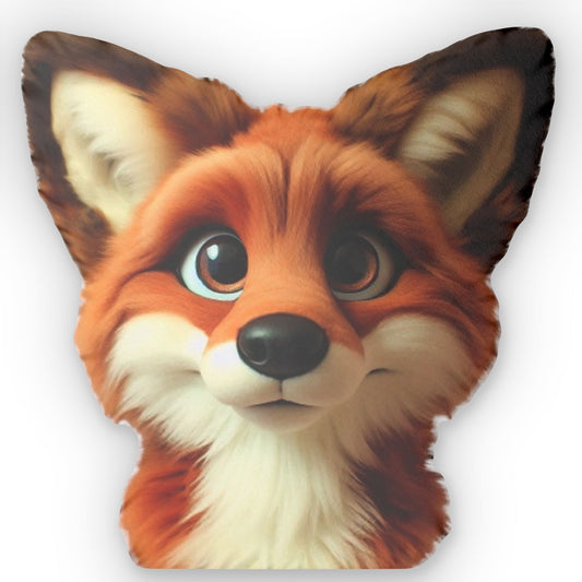 Fox Head Furry Costume Plush Shaped Pillow