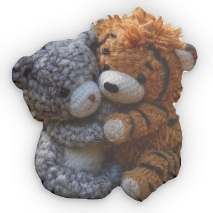 Tiger Bear Hug, Plush Shaped Pillow