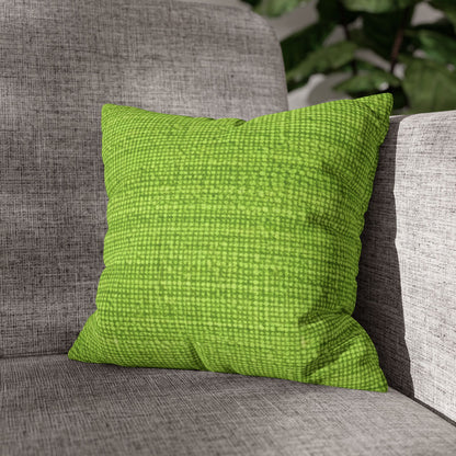 Lush Grass Neon Green: Denim-Inspired, Springtime Fabric Style - Spun Polyester Square Pillow Case