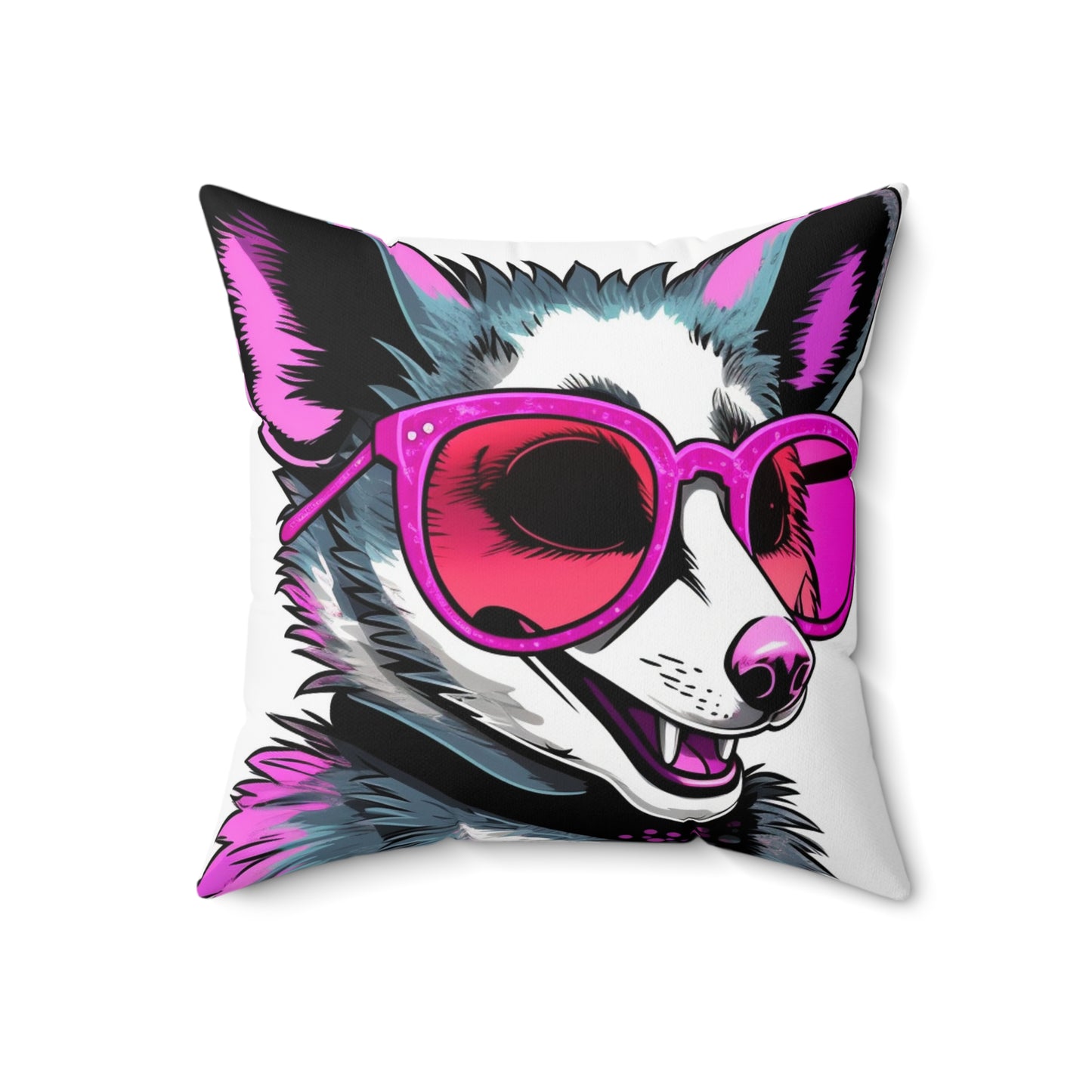 Enthusiastic Opossum Graphic Spun Polyester Square Pillow