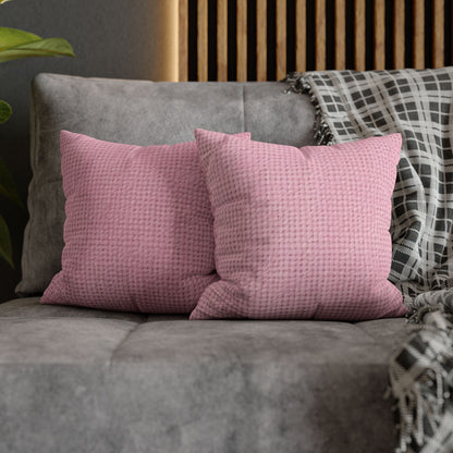 Blushing Garment Dye Pink: Denim-Inspired, Soft-Toned Fabric - Spun Polyester Square Pillow Case