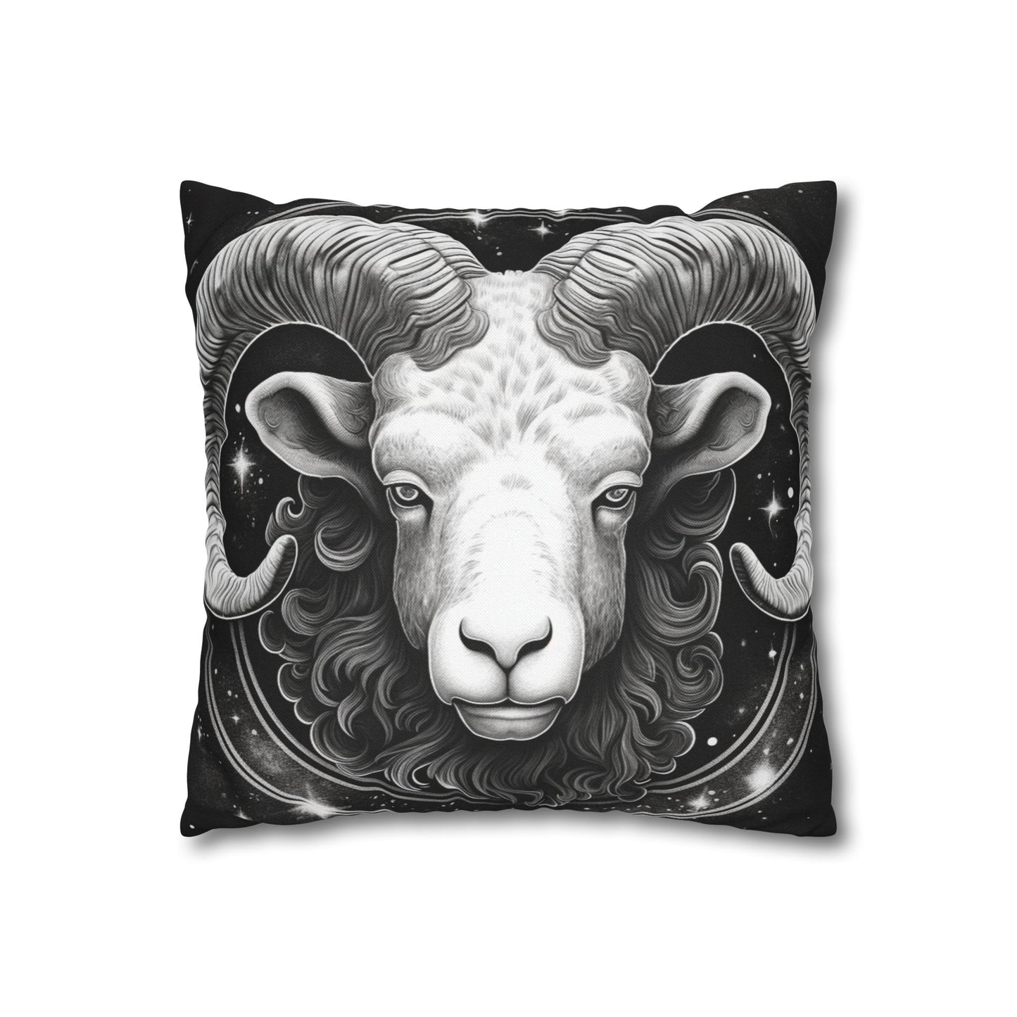 Aries Zodiac Sign Spun Polyester Square Pillow Case, Double Sided Print