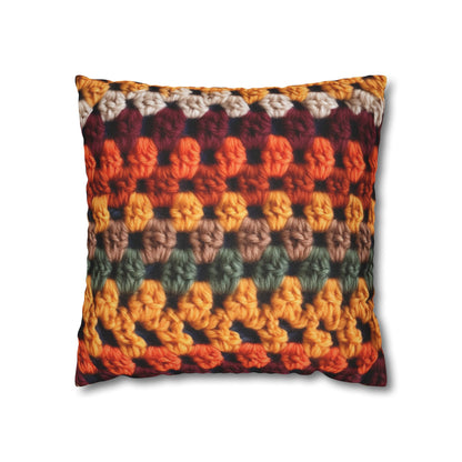 Crochet Thanksgiving Fall: Classic Fashion Colors for Seasonal Look - Spun Polyester Square Pillow Case