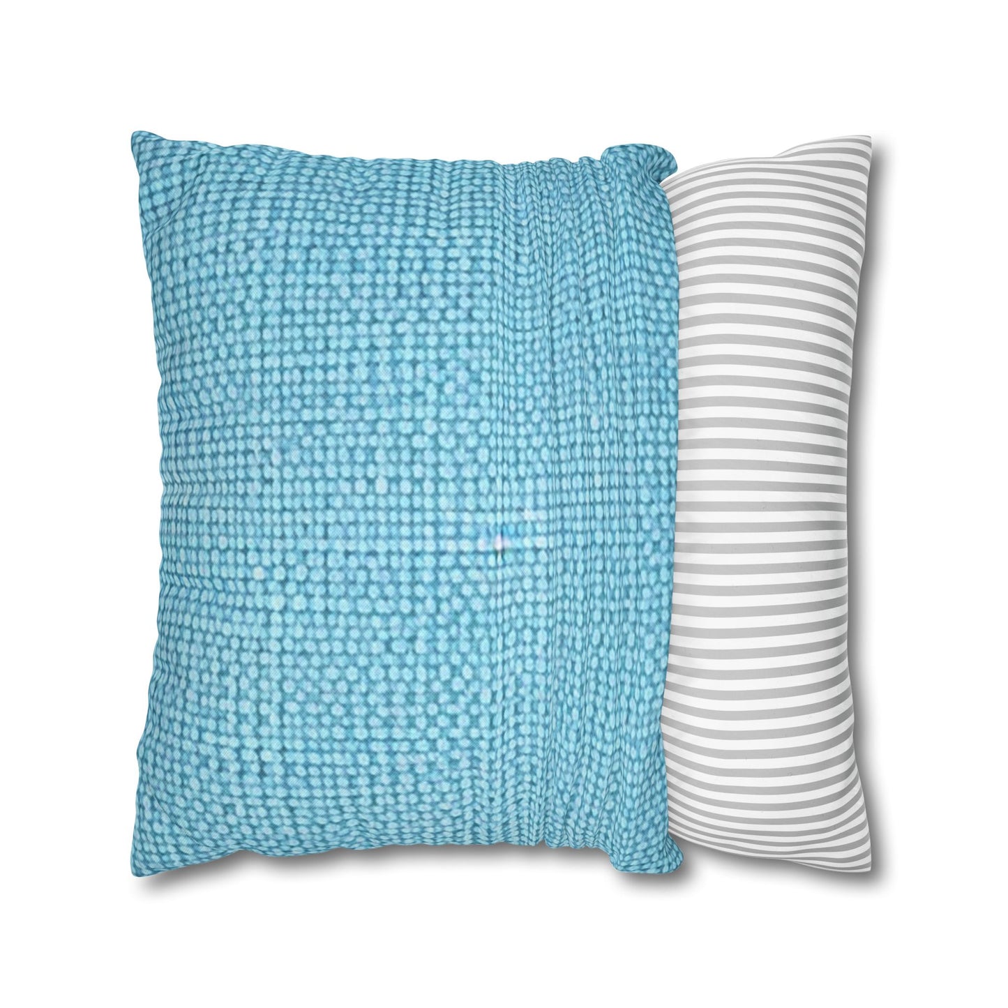 Bright Aqua Teal: Denim-Inspired Refreshing Blue Summer Fabric - Spun Polyester Square Pillow Case