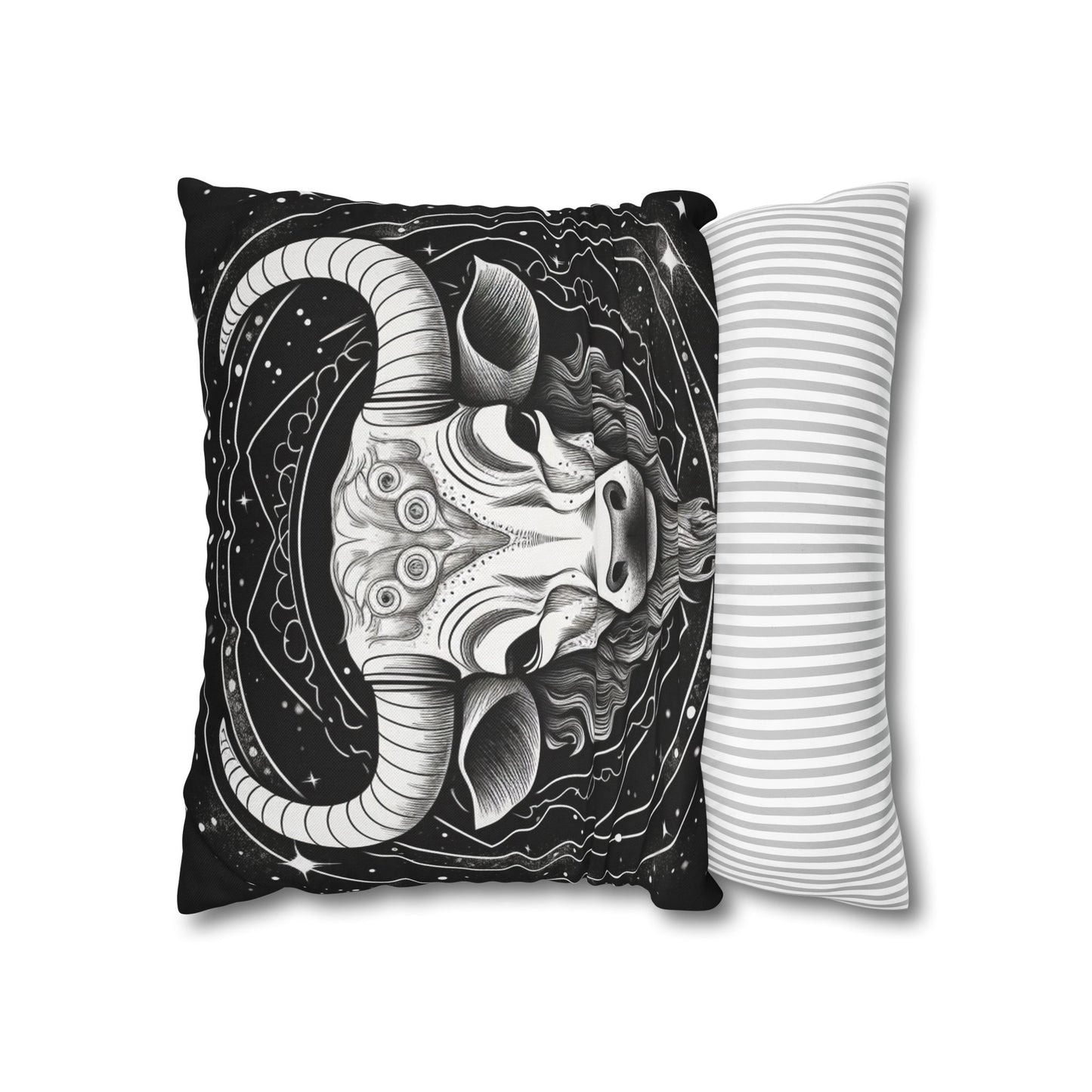 Taurus Sign Spun Polyester Square Pillow Case, Indoor, Double Sided