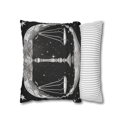 Libra Zodiac Sign Polyester Square Pillow Case, Double Sided Print