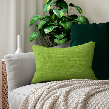 Lush Grass Neon Green: Denim-Inspired, Springtime Fabric Style - Spun Polyester Lumbar Pillow