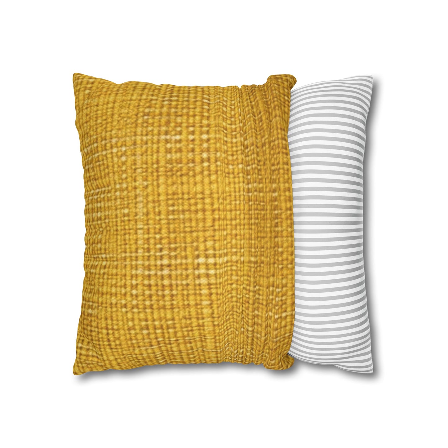 Radiant Sunny Yellow: Denim-Inspired Summer Fabric - Spun Polyester Square Pillow Case