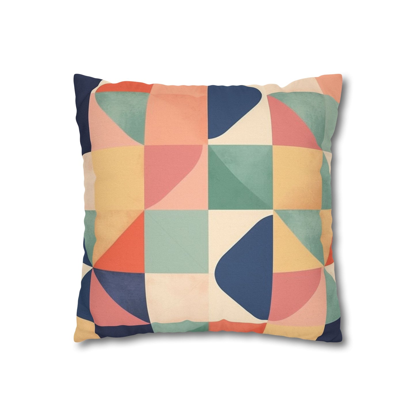 Minimalist Geometric Shapes - Pastel Decor Design Spun Polyester Square Pillow Case