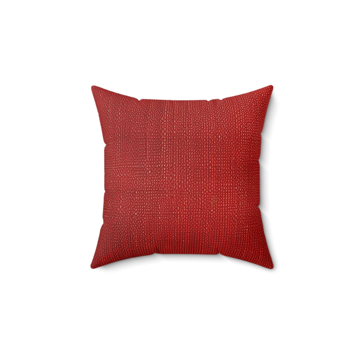 Juicy Red Berry Blast: Denim Fabric Inspired Design - Spun Polyester Square Pillow