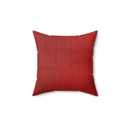 Juicy Red Berry Blast: Denim Fabric Inspired Design - Spun Polyester Square Pillow