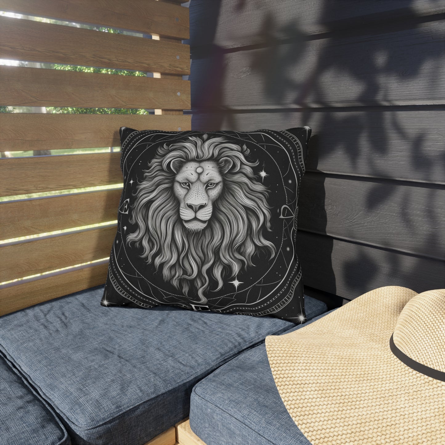 Leo Zodiac UV-Resistant Outdoor Pillow, Water-Resistant, Spun Polyester