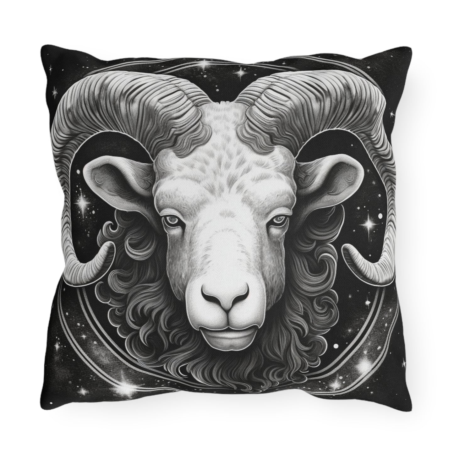 Aries Zodiac UV-Resistant Outdoor Pillow, Water-Resistant, Spun Polyester