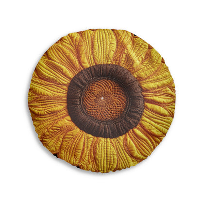 Sunflower Plush Gift, Flower Tufted Floor Pillow, Round