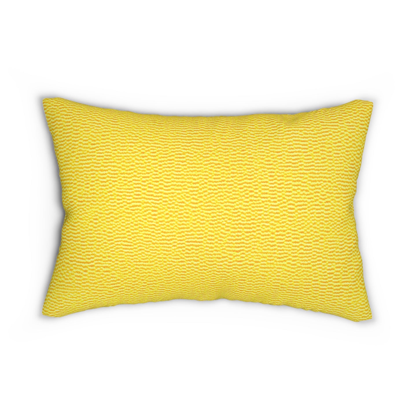 Sunshine Yellow Lemon: Denim-Inspired, Cheerful Fabric - Spun Polyester Lumbar Pillow