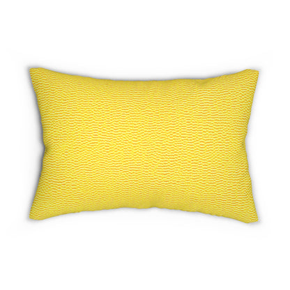 Sunshine Yellow Lemon: Denim-Inspired, Cheerful Fabric - Spun Polyester Lumbar Pillow