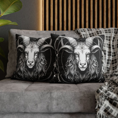 Capricorn Zodiac Sign Polyester Square Pillow Case, Double Sided