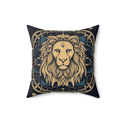 Leo Zodiac Sign - Mystic Circle Astrology Art Cosmic constellation - Spun Polyester Square Pillow