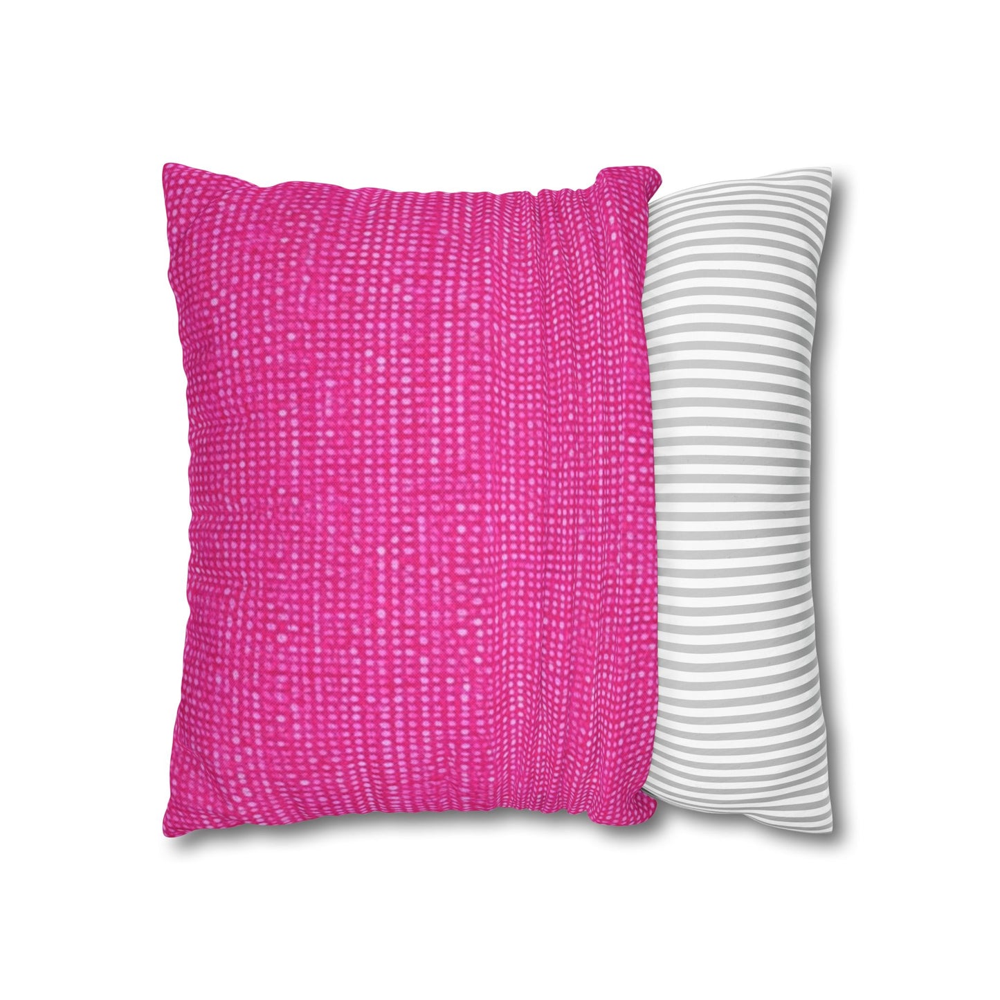 Hot Neon Pink Doll Like: Denim-Inspired, Bold & Bright Fabric - Spun Polyester Square Pillow Case