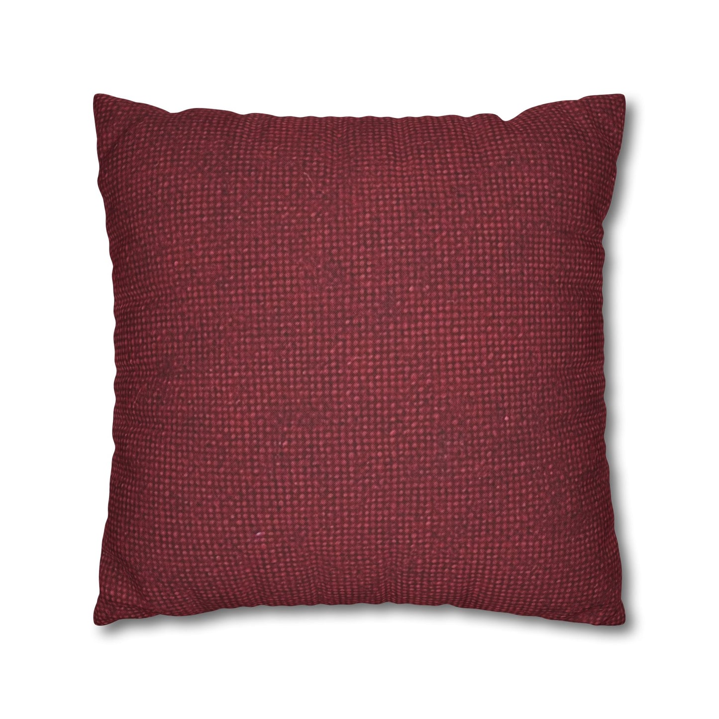 Seamless Texture - Maroon/Burgundy Denim-Inspired Fabric - Spun Polyester Square Pillow Case