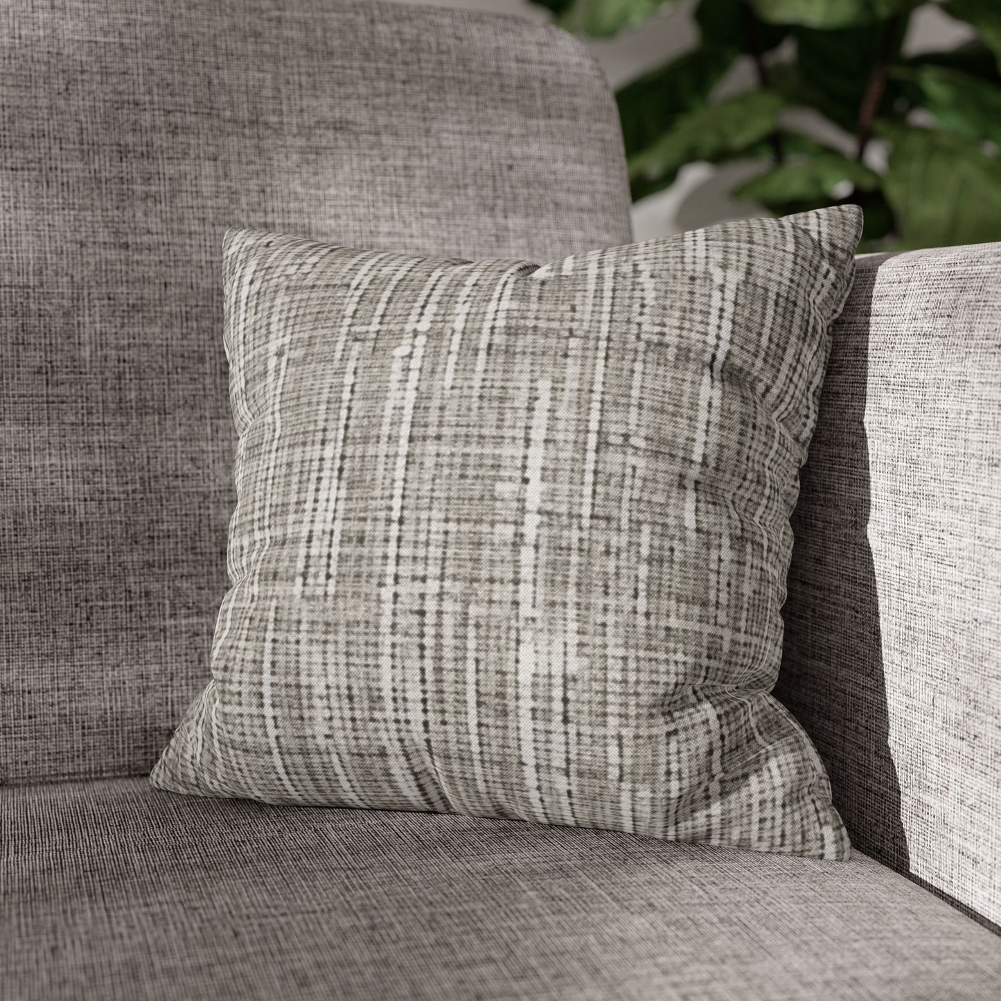 Silver Grey: Denim-Inspired, Contemporary Fabric Design - Spun Polyester Square Pillow Case