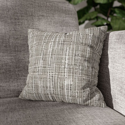 Silver Grey: Denim-Inspired, Contemporary Fabric Design - Spun Polyester Square Pillow Case