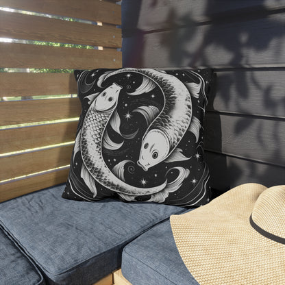 Pisces Zodiac UV-Resistant Outdoor Pillow, Water-Resistant, Spun Polyester