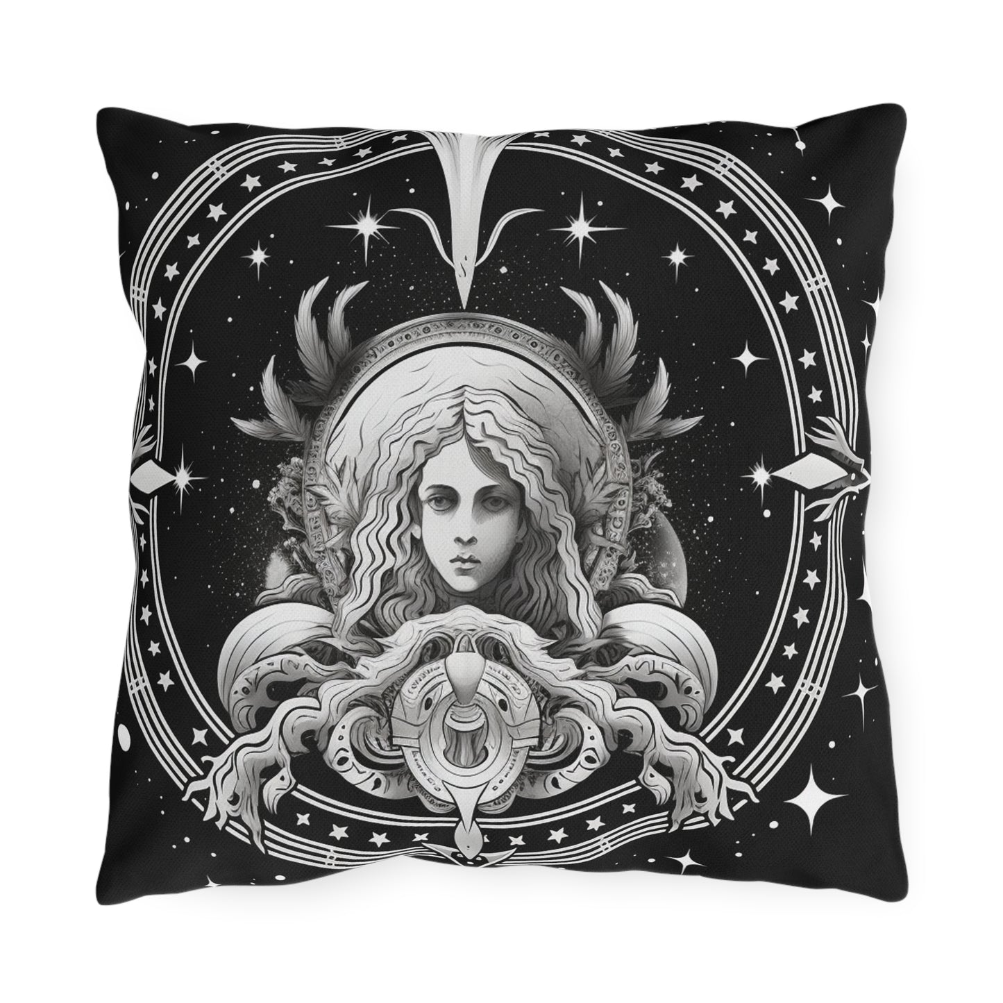 Virgo Zodiac UV-Resistant Outdoor Pillow, Water-Resistant, Spun Polyester