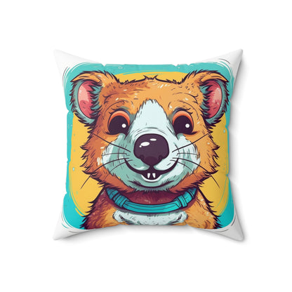 Quokka Cute Furry Fluffy Animal Graphic Spun Polyester Square Pillow