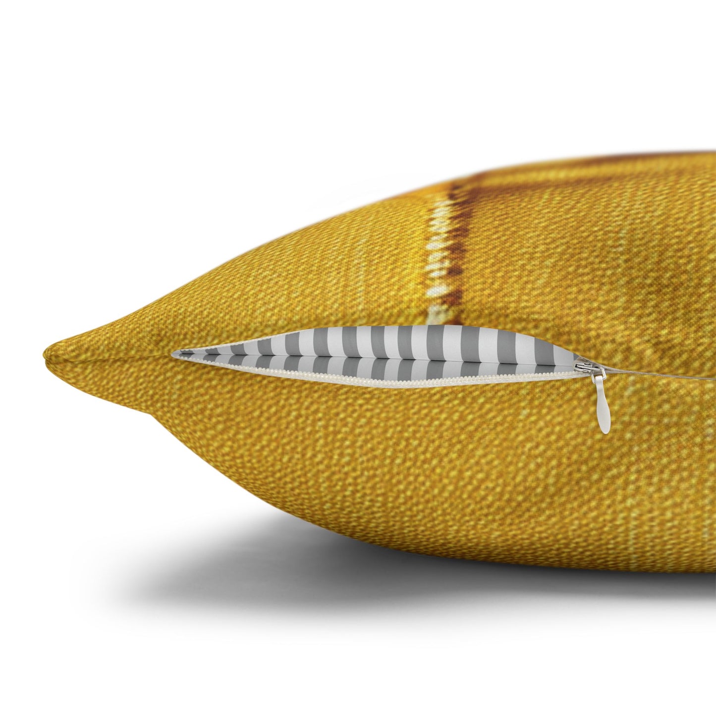 Banana Yellow Lemon: Bold Distressed, Denim-Inspired Fabric - Spun Polyester Square Pillow Case